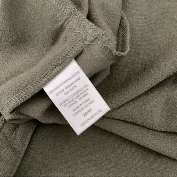 PLEIONE Olive Green Gauze Sleeveless Peplum Blouse Women’s XS Anthropologie - Picture 6 of 6